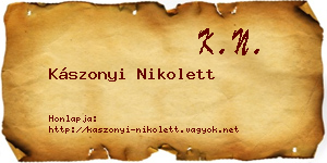 Kászonyi Nikolett névjegykártya