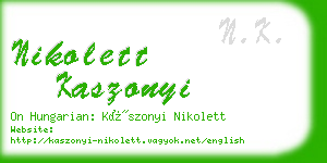 nikolett kaszonyi business card